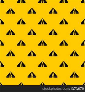Tourist camping tent pattern seamless vector repeat geometric yellow for any design. Tourist camping tent pattern vector