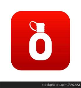 Tourist flask icon digital red for any design isolated on white vector illustration. Tourist flask icon digital red