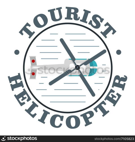 Tourist helicopter icon. Flat illustration of tourist helicopter vector icon for web design. Tourist helicopter icon, flat style