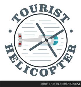 Tourist helicopter icon. Flat illustration of tourist helicopter vector icon for web design. Tourist helicopter icon, flat style