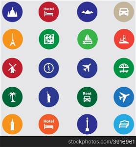 Tourist icons for your website. Flat design. . the tourist icons in flat design. vector set
