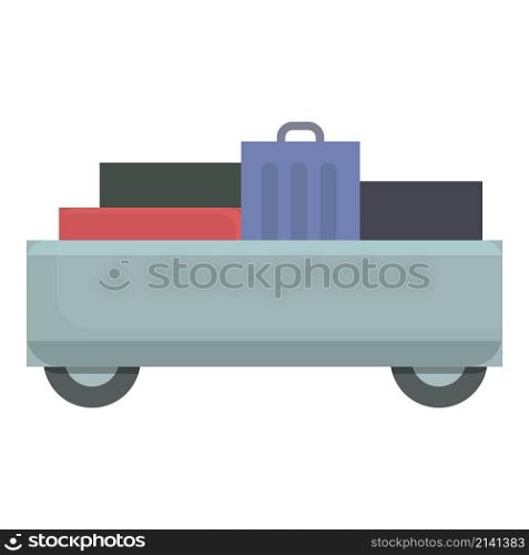 Tourist luggage trolley icon cartoon vector. Travel bag. Cart carry. Tourist luggage trolley icon cartoon vector. Travel bag