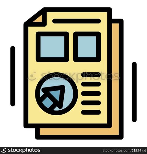 Tourist newspaper icon. Outline tourist newspaper vector icon color flat isolated. Tourist newspaper icon color outline vector