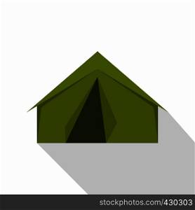 Tourist or a military tent icon. Flat illustration of tourist or a military tent vector icon for web. Tourist or a military tent icon, flat style