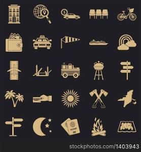 Tourist service icons set. Simple set of 25 tourist service vector icons for web for any design. Tourist service icons set, simple style
