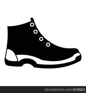 Tourist shoes black simple icon isolated on white background. Tourist shoes black simple icon