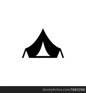 Tourist Tent, Adventure Hiking Equipment. Flat Vector Icon illustration. Simple black symbol on white background. Tourist Tent, Adventure Equipment sign design template for web and mobile UI element. Tourist Tent, Adventure Hiking Equipment. Flat Vector Icon illustration. Simple black symbol on white background. Tourist Tent, Adventure Equipment sign design template for web and mobile UI element.