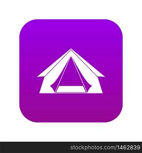 Tourist tent icon digital purple for any design isolated on white vector illustration. Tourist tent icon digital purple