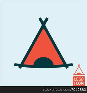 Tourist tent icon. Tourist tent icon. Camp tent symbol. Vector illustration