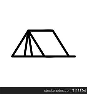 Tourist tent icon vector. A thin line sign. Isolated contour symbol illustration. Tourist tent icon vector. Isolated contour symbol illustration
