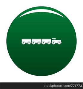 tourist train icon. Simple illustration of tourist train vector icon for any design green. Tourist train icon vector green