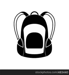 Touristic backpack black simple icon isolated on white background. Touristic backpack black simple icon