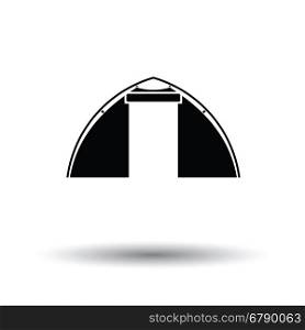 Touristic tent icon. White background with shadow design. Vector illustration.