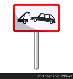 Tow away no parking sign icon. Cartoon illustration of no parking sign vector icon for web design. Tow away no parking sign icon, cartoon style