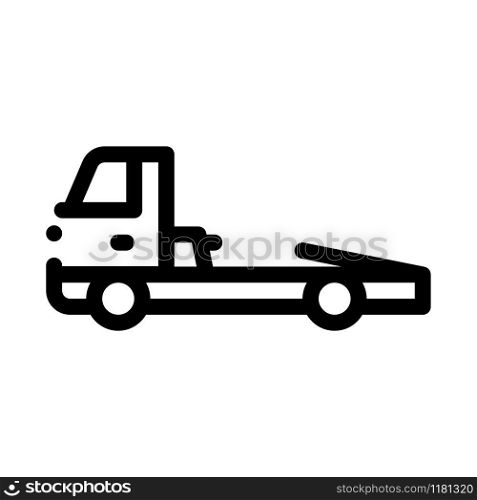 Tow Cargo Truck Icon Vector. Outline Tow Cargo Truck Sign. Isolated Contour Symbol Illustration. Tow Cargo Truck Icon Vector Outline Illustration