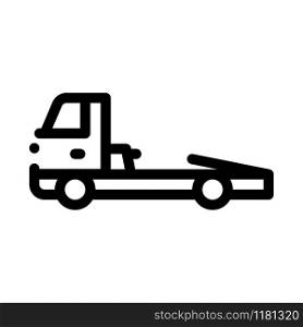 Tow Cargo Truck Icon Vector. Outline Tow Cargo Truck Sign. Isolated Contour Symbol Illustration. Tow Cargo Truck Icon Vector Outline Illustration