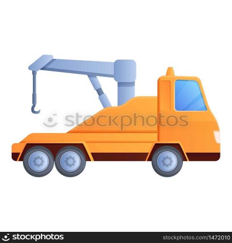 Tow truck icon. Cartoon of tow truck vector icon for web design isolated on white background. Tow truck icon, cartoon style