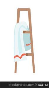 Towel rack semi flat color vector object. Full sized item on white. Wipe hands. Bathroom arrangement. Hygiene simple cartoon style illustration for web graphic design and animation. Towel rack semi flat color vector object