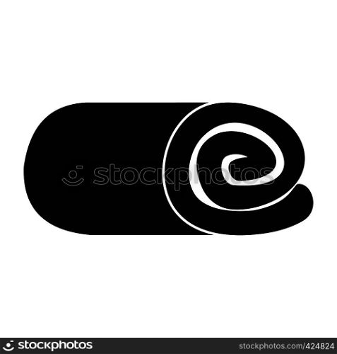 Towel rolled up black simple icon isolated on white background. Towel rolled up black simple icon