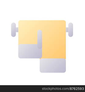 Towels pixel perfect flat gradient two-color ui icon. Hotel bathroom. Hygiene. Bathroom. Simple filled pictogram. GUI, UX design for mobile application. Vector isolated RGB illustration. Towels pixel perfect flat gradient two-color ui icon