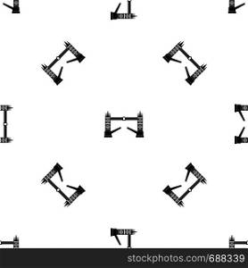 Tower bridge pattern repeat seamless in black color for any design. Vector geometric illustration. Tower bridge pattern seamless black