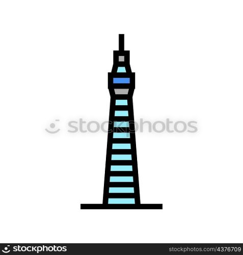 tower building color icon vector. tower building sign. isolated symbol illustration. tower building color icon vector illustration