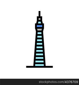 tower building color icon vector. tower building sign. isolated symbol illustration. tower building color icon vector illustration