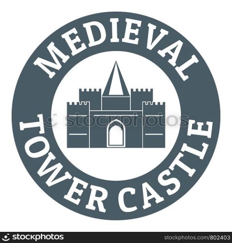 Tower castle logo. Simple illustration of tower castle vector logo for web. Tower castle logo, simple gray style