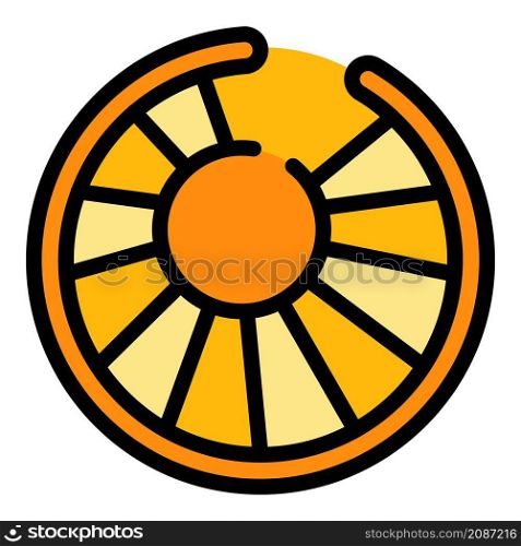 Tower circular staircase icon. Outline tower circular staircase vector icon color flat isolated. Tower circular staircase icon color outline vector