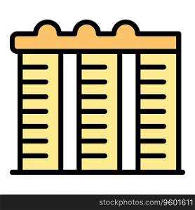 Tower city icon outline vector. Building landmark. Asia hotel color flat. Tower city icon vector flat