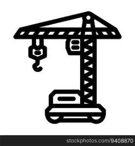 tower crane civil engineer line icon vector. tower crane civil engineer sign. isolated contour symbol black illustration. tower crane civil engineer line icon vector illustration