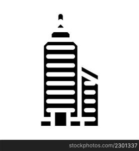 tower financial center skyscraper glyph icon vector. tower financial center skyscraper sign. isolated contour symbol black illustration. tower financial center skyscraper glyph icon vector illustration