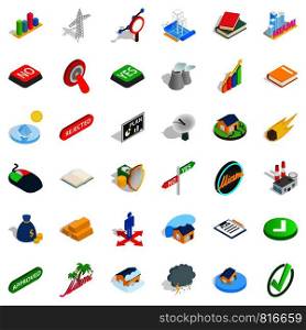 Tower icons set. Isometric style of 36 tower vector icons for web isolated on white background. Tower icons set, isometric style