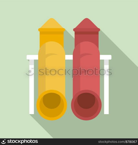 Tower kid pipe icon. Flat illustration of tower kid pipe vector icon for web design. Tower kid pipe icon, flat style