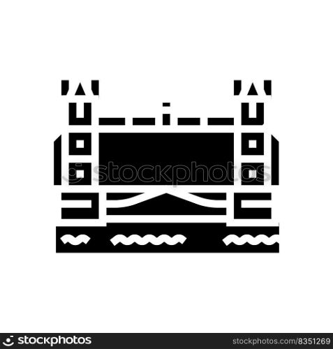 tower london bridge glyph icon vector. tower london bridge sign. isolated symbol illustration. tower london bridge glyph icon vector illustration