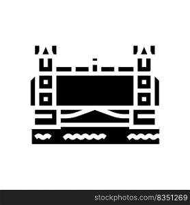 tower london bridge glyph icon vector. tower london bridge sign. isolated symbol illustration. tower london bridge glyph icon vector illustration