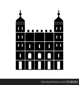 Tower of London in England icon in simple style on a white background. Tower of London in England icon, simple style