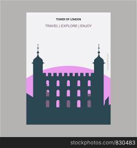 Tower of London , UK Vintage Style Landmark Poster Template