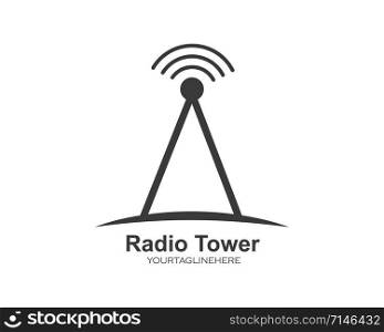 tower signal logo icon vector illustration design