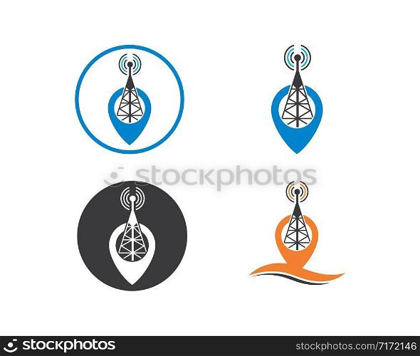 tower signal logo icon vector illustration design
