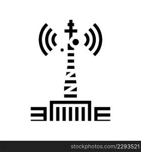 tower telecommunication glyph icon vector. tower telecommunication sign. isolated contour symbol black illustration. tower telecommunication glyph icon vector illustration