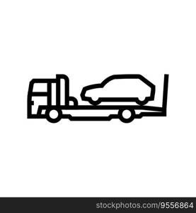 towing service car mechanic line icon vector. towing service car mechanic sign. isolated contour symbol black illustration. towing service car mechanic line icon vector illustration