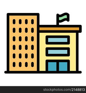 Town campus icon. Outline Town campus vector icon color flat isolated. Town campus icon color outline vector