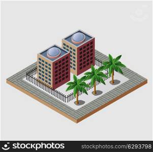 Town in isometric view
