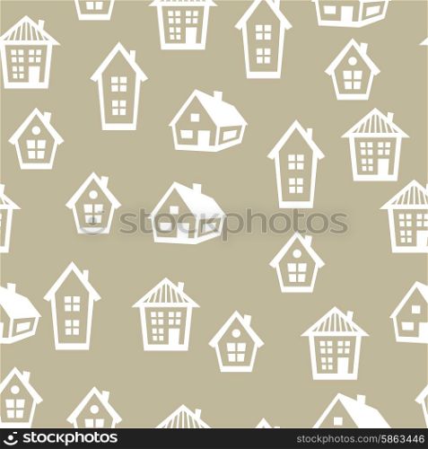 Town seamless pattern with cottages and houses. Town seamless pattern with cottages and houses.