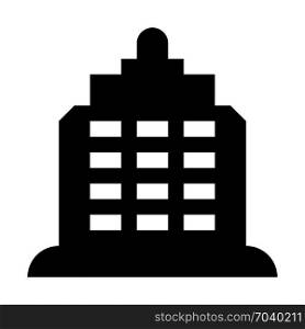 Town tower building, icon on isolated background