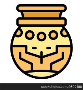 Town vase icon outline vector. India city. Calcutta tourism color flat. Town vase icon vector flat