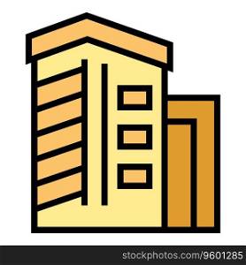 Town villa icon outline vector. Home cottage. Real estate color flat. Town villa icon vector flat