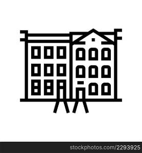 townhome house line icon vector. townhome house sign. isolated contour symbol black illustration. townhome house line icon vector illustration