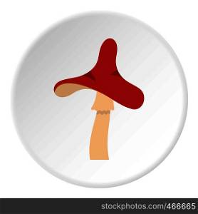 Toxic mushroom icon in flat circle isolated on white background vector illustration for web. Toxic mushroom icon circle